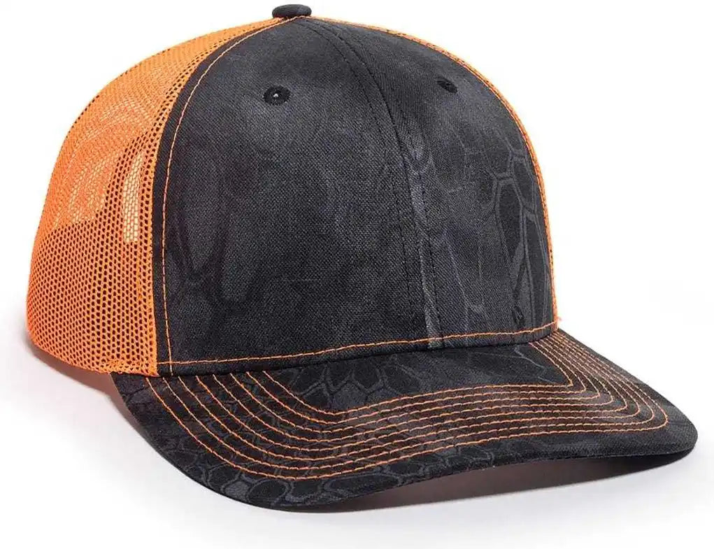 Oc Sports Oc771camo Adjustable Mesh Back Cap Kryptek Typhon Neon Orange / 6 7/8’’ 7 1/2’’
