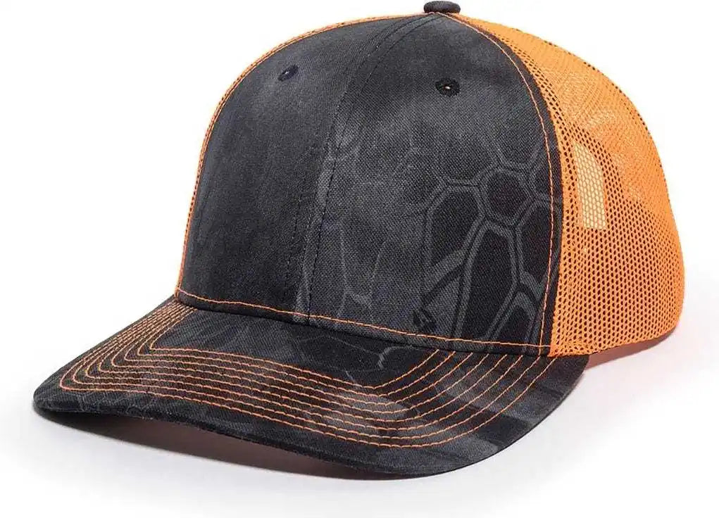 Oc Sports Oc771camo Adjustable Mesh Back Cap Kryptek Typhon Neon Orange / 6 7/8’’ 7 1/2’’