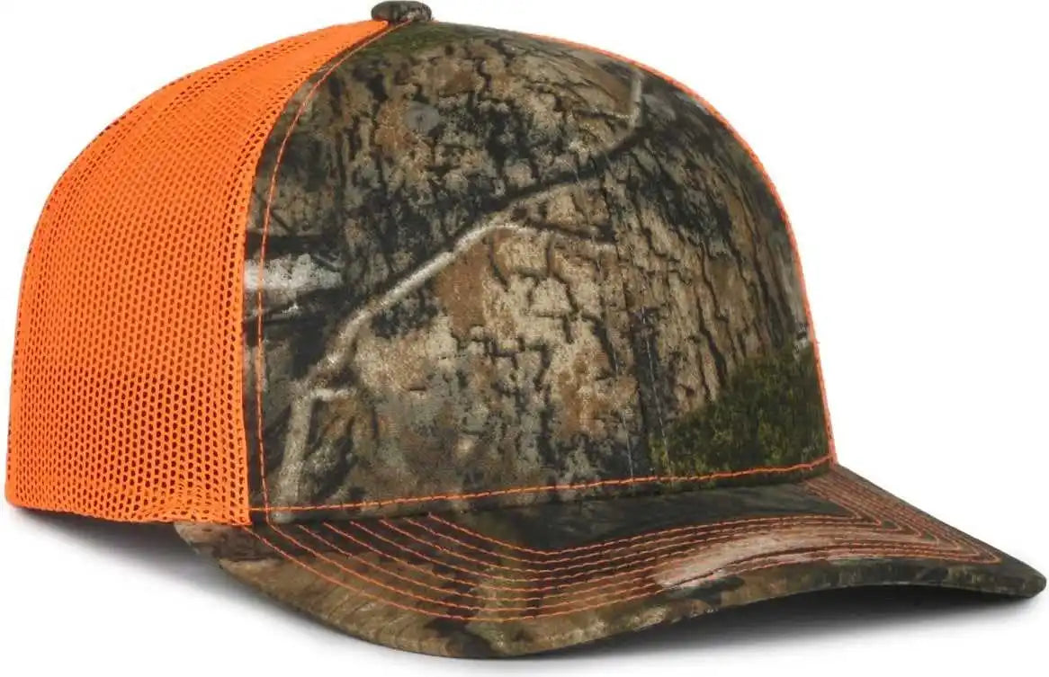 Oc Sports Oc771camo Adjustable Mesh Back Cap - Mossy Oak Country Dna Neon Orange - Osfm