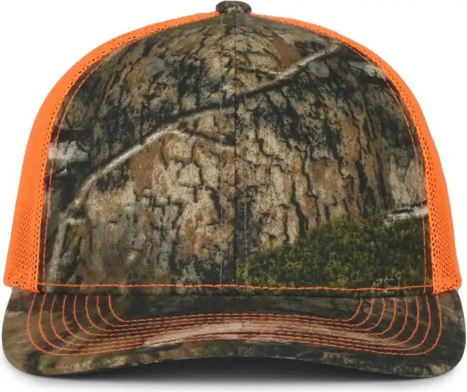 Oc Sports Oc771camo Adjustable Mesh Back Cap - Mossy Oak Country Dna Neon Orange - Osfm