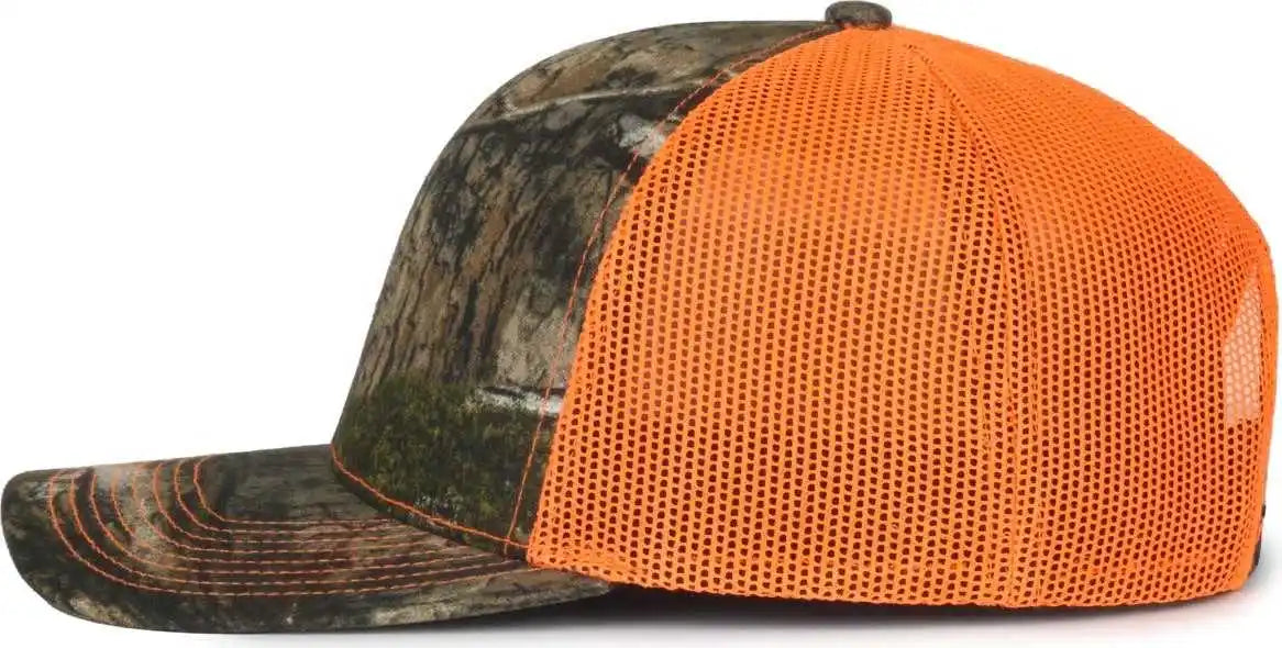 Oc Sports Oc771camo Adjustable Mesh Back Cap - Mossy Oak Country Dna Neon Orange