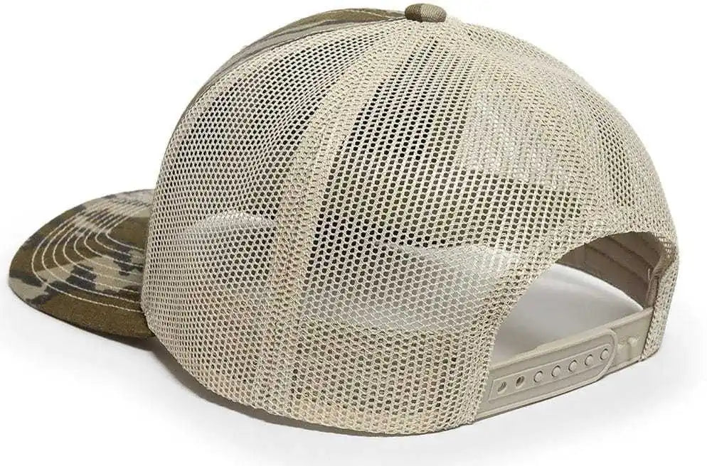 Oc Sports Oc771camo Adjustable Mesh Back Cap Mossy Oak Original Bottomland Tan