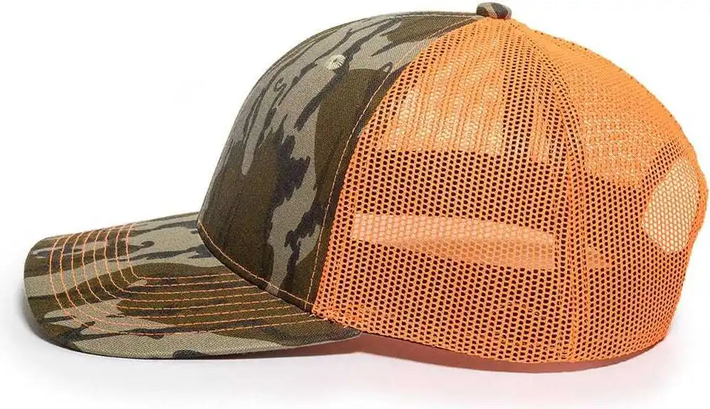 Oc Sports Oc771camo Adjustable Mesh Back Cap Mossy Oak Original Bottomland Neon Orange / 6 7/8’’ 7 1/2’’