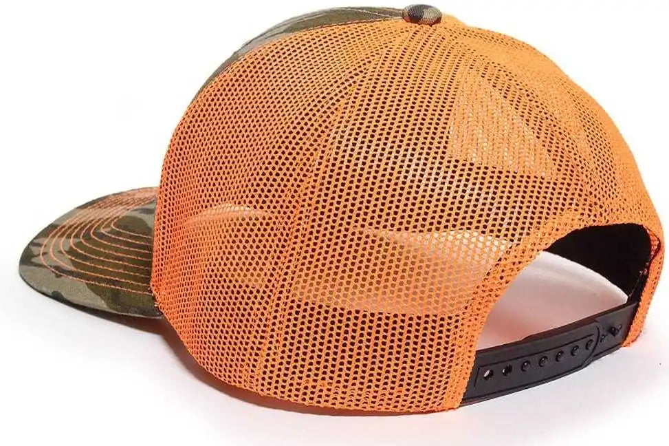 Oc Sports Oc771camo Adjustable Mesh Back Cap Mossy Oak Original Bottomland Neon Orange / 6 7/8’’ 7 1/2’’