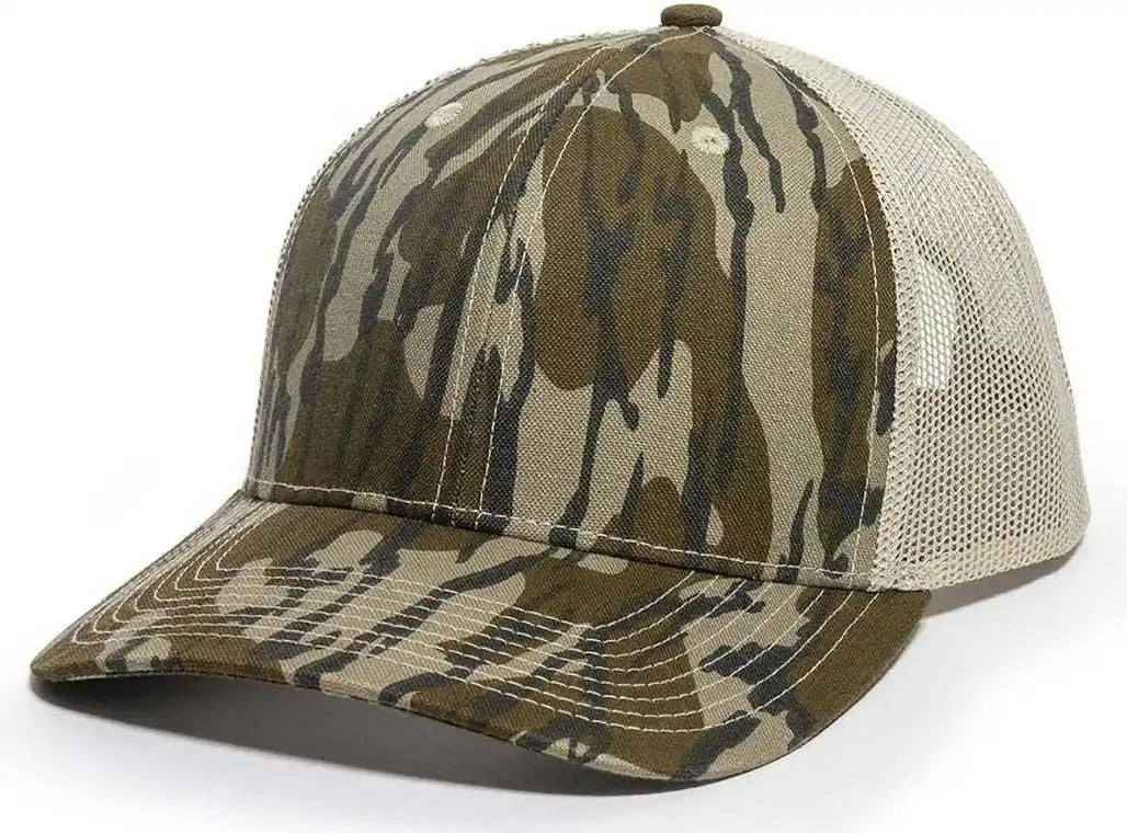 Oc Sports Oc771camo Adjustable Mesh Back Cap Mossy Oak Original Bottomland Tan