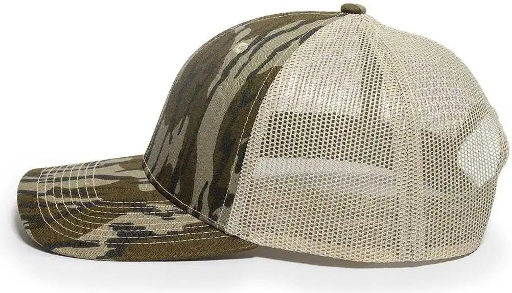 Oc Sports Oc771camo Adjustable Mesh Back Cap Mossy Oak Original Bottomland Tan