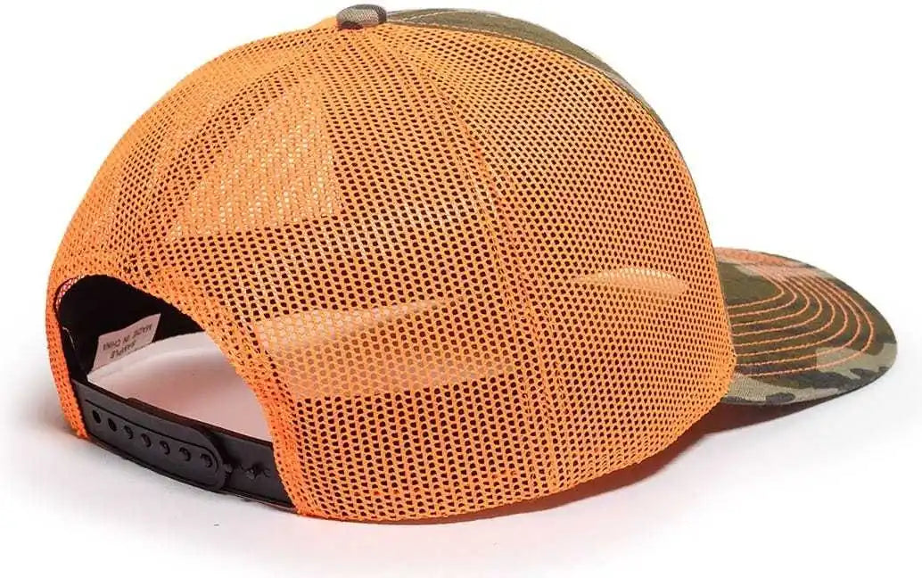 Oc Sports Oc771camo Adjustable Mesh Back Cap Mossy Oak Original Bottomland Neon Orange / 6 7/8’’ 7 1/2’’
