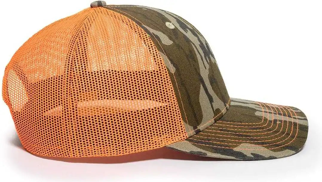 Oc Sports Oc771camo Adjustable Mesh Back Cap Mossy Oak Original Bottomland Neon Orange / 6 7/8’’ 7 1/2’’