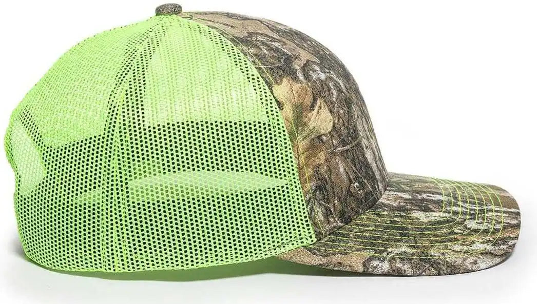 Oc Sports Oc771camo Adjustable Mesh Back Cap Realtree Edge Neon Yellow Lime / 6 7/8’’ 7 1/2’’