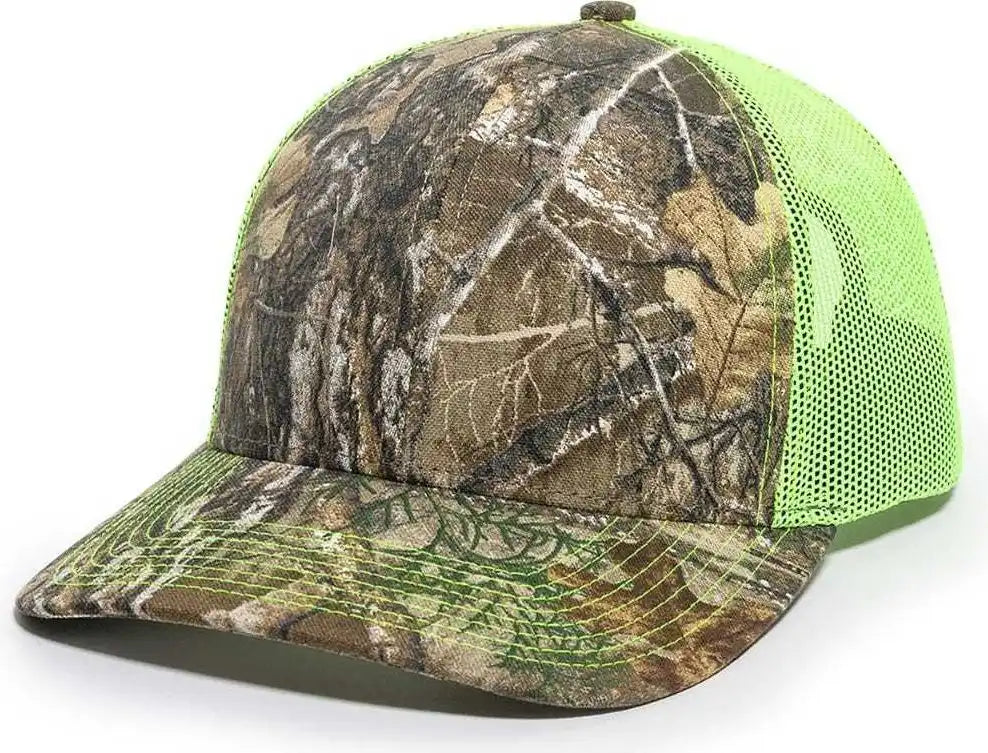 Oc Sports Oc771camo Adjustable Mesh Back Cap Realtree Edge Neon Yellow Lime / 6 7/8’’ 7 1/2’’