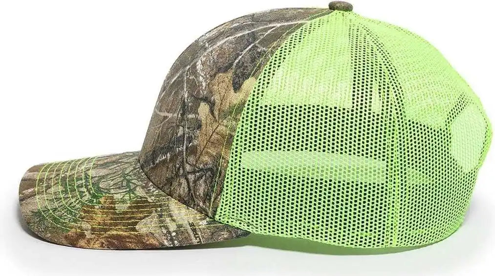 Oc Sports Oc771camo Adjustable Mesh Back Cap Realtree Edge Neon Yellow Lime / 6 7/8’’ 7 1/2’’