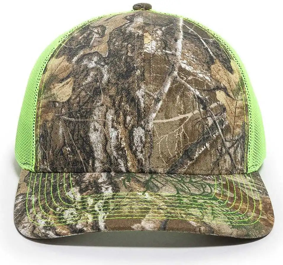 Oc Sports Oc771camo Adjustable Mesh Back Cap Realtree Edge Neon Yellow Lime / 6 7/8’’ 7 1/2’’