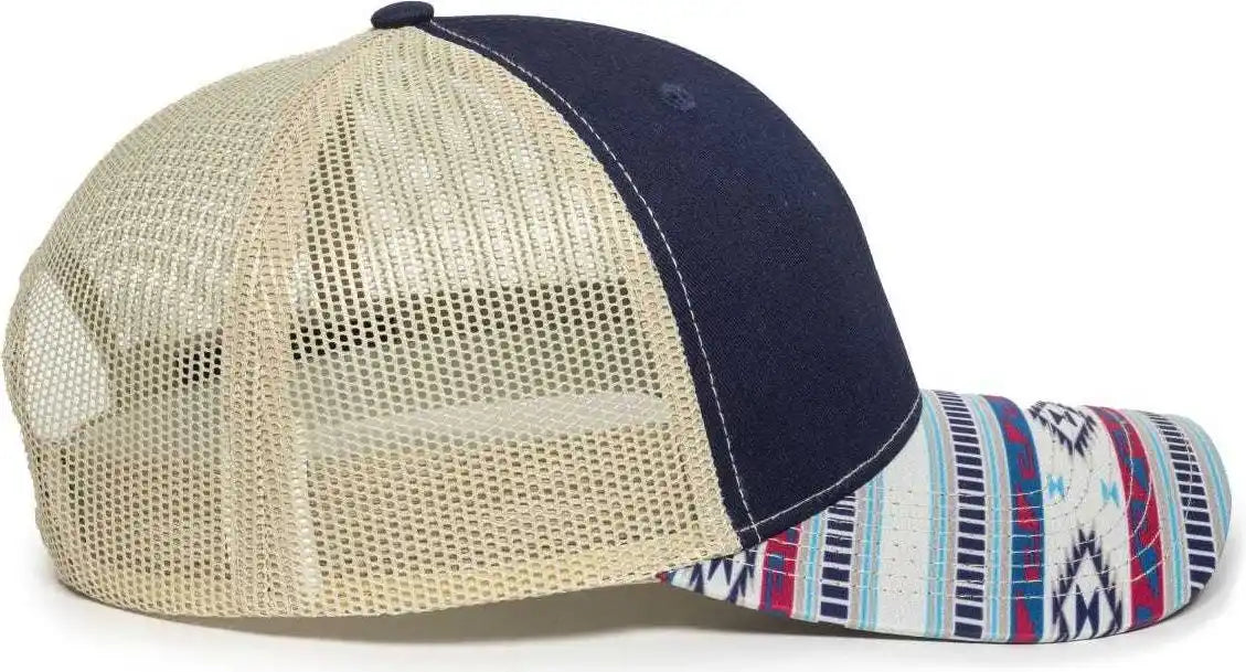 Oc Sports Oc771p Slight Pre-curved Sublimated Visor Cap - Navy Khaki - 6 7/8’’ - 7 1/2’’