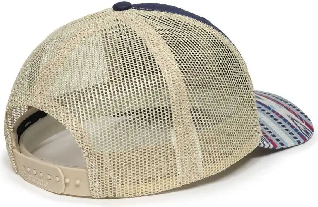 Oc Sports Oc771p Slight Pre-curved Sublimated Visor Cap - Navy Khaki - 6 7/8’’ - 7 1/2’’