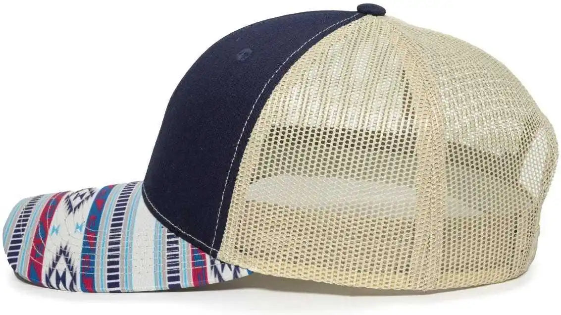 Oc Sports Oc771p Slight Pre-curved Sublimated Visor Cap - Navy Khaki - 6 7/8’’ - 7 1/2’’