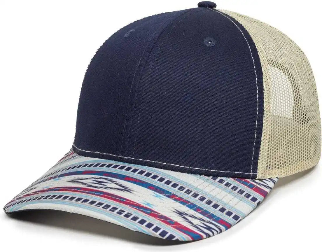 Oc Sports Oc771p Slight Pre-curved Sublimated Visor Cap - Navy Khaki - 6 7/8’’ - 7 1/2’’