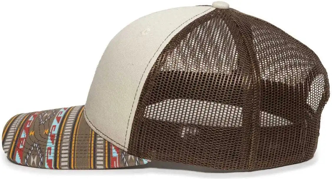 Oc Sports Oc771p Slight Pre-curved Sublimated Visor Cap - Stone Brown Gold - Light Gray / 6 7/8’’ - 7 1/2’’