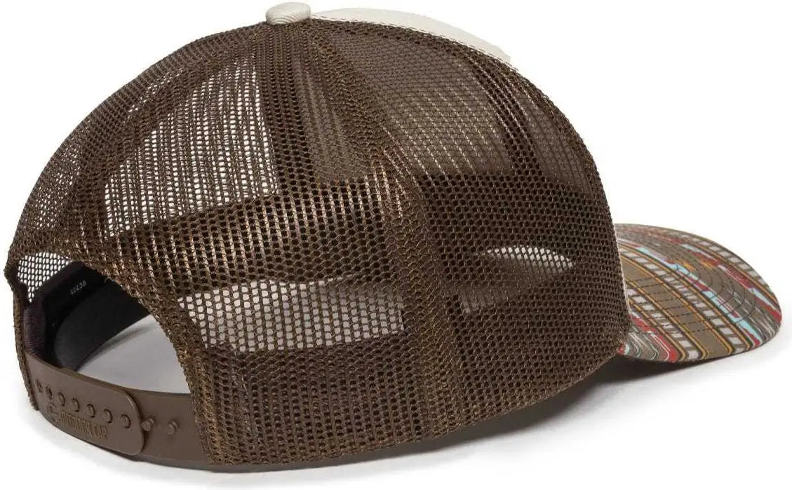 Oc Sports Oc771p Slight Pre-curved Sublimated Visor Cap - Stone Brown Gold - Light Gray / 6 7/8’’ - 7 1/2’’