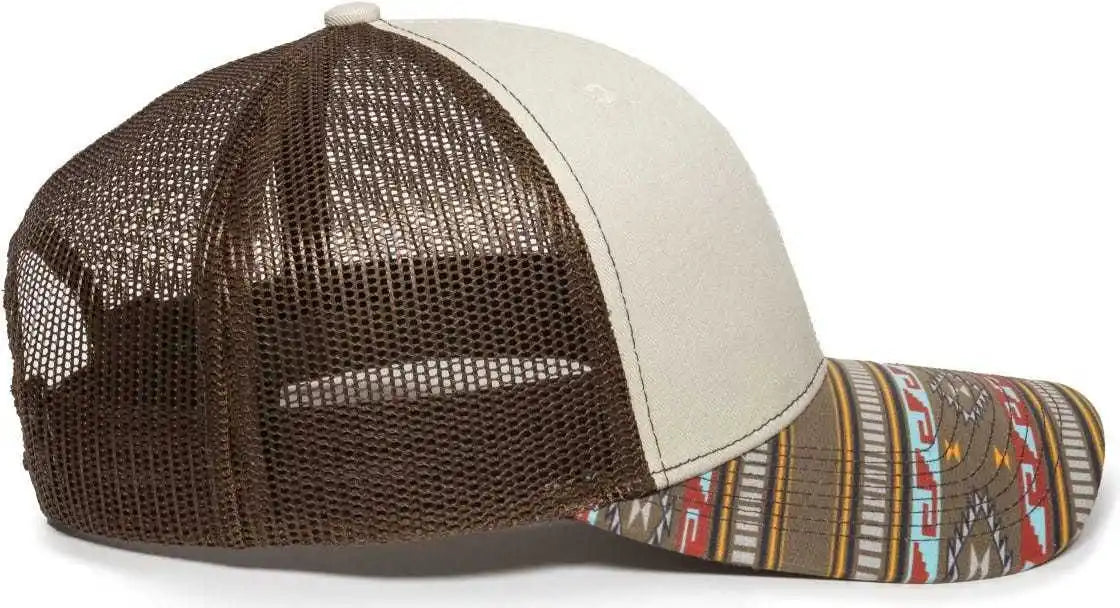 Oc Sports Oc771p Slight Pre-curved Sublimated Visor Cap - Stone Brown Gold - Light Gray / 6 7/8’’ - 7 1/2’’