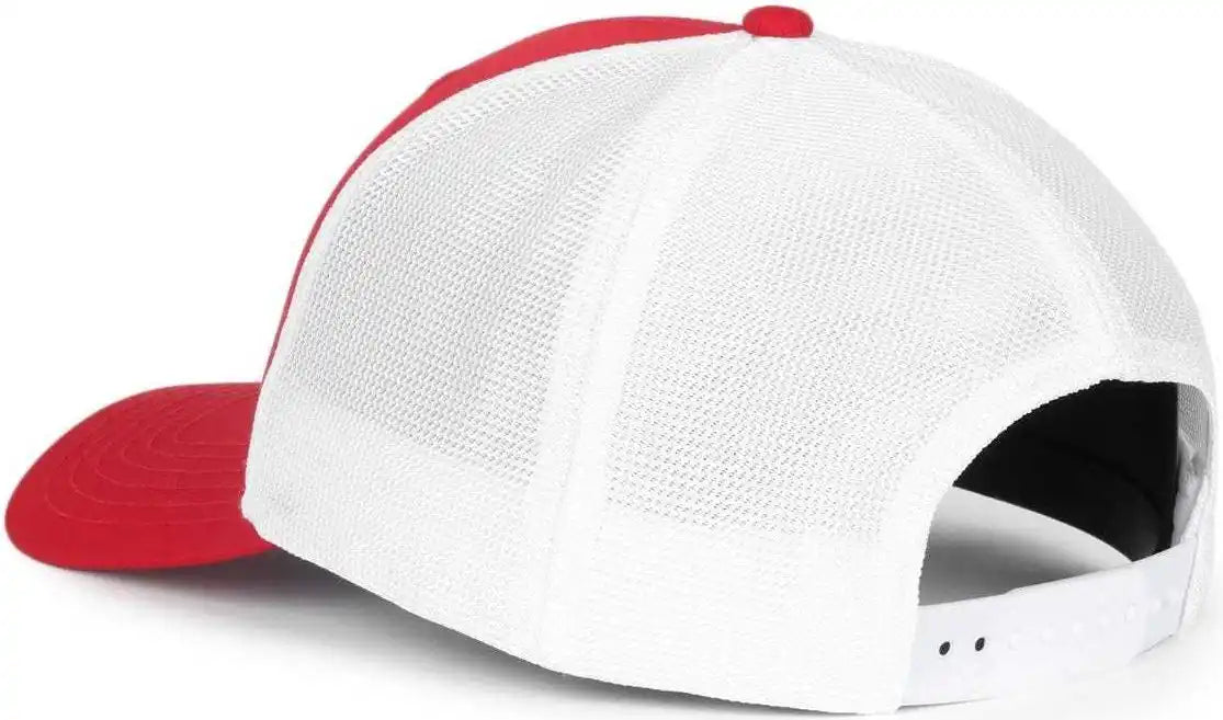 Oc Sports Oc771pf Slight Pre-curved Visorr Cap - Red White - 6 7/8’’ - 7 1/2’’