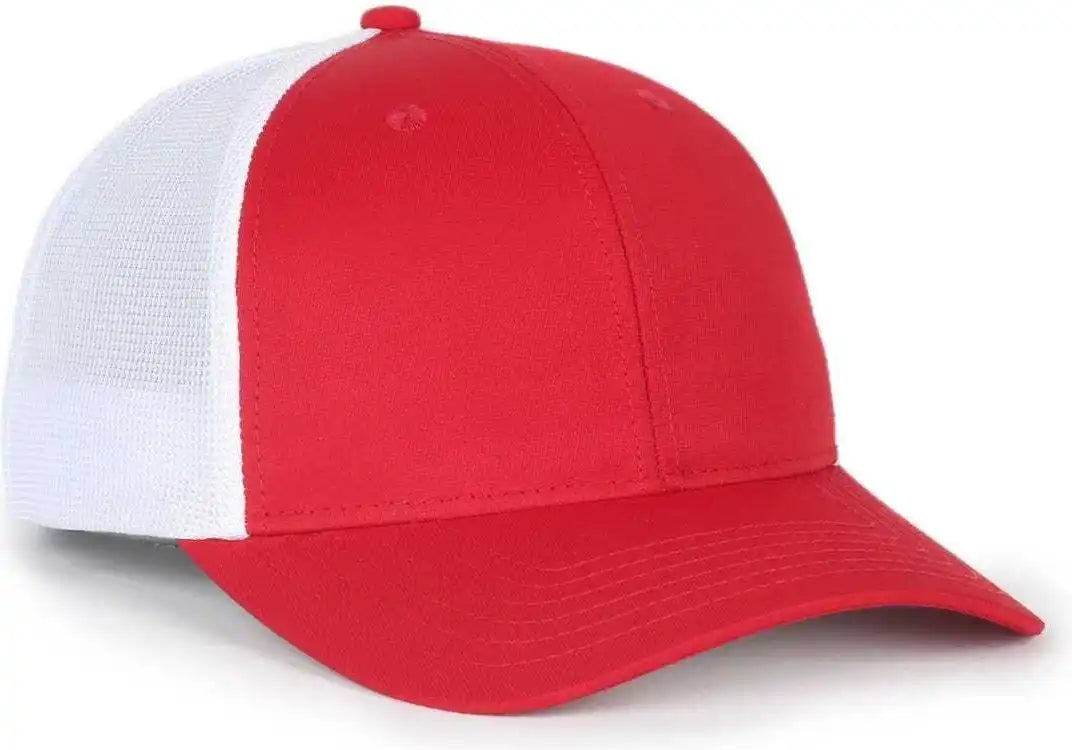 Oc Sports Oc771pf Slight Pre-curved Visorr Cap - Red White - 6 7/8’’ - 7 1/2’’