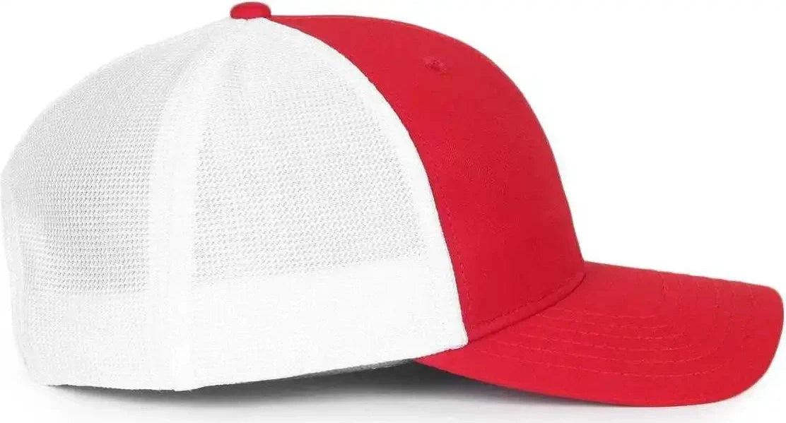 Oc Sports Oc771pf Slight Pre-curved Visorr Cap - Red White - 6 7/8’’ - 7 1/2’’