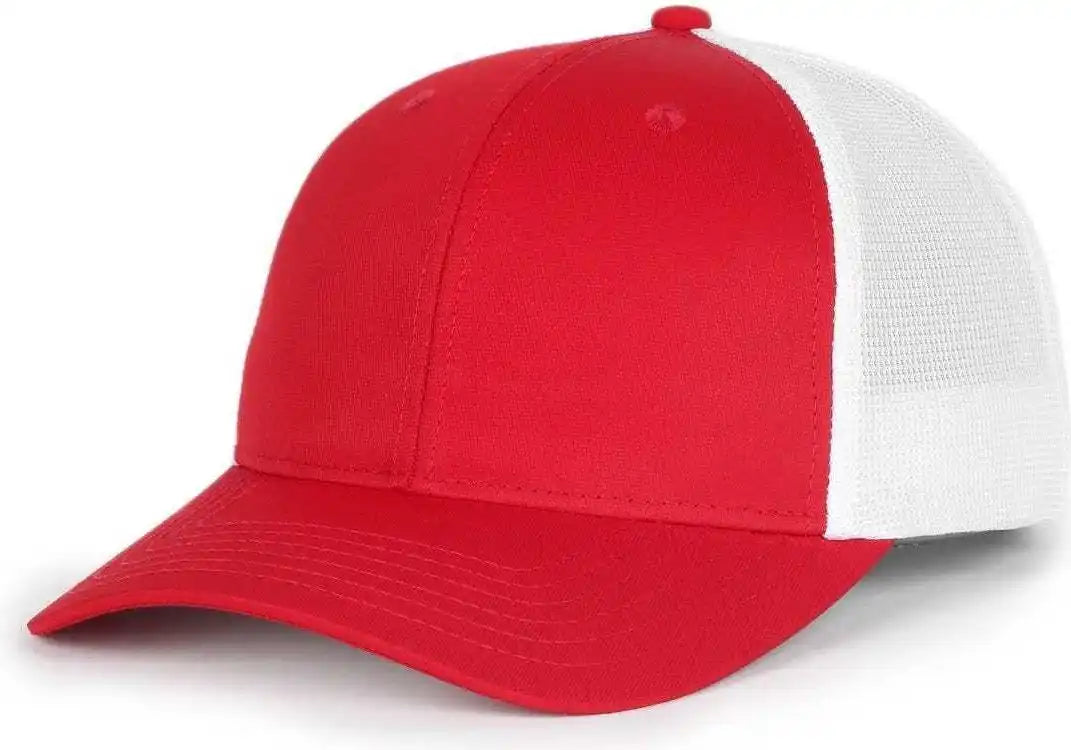 Oc Sports Oc771pf Slight Pre-curved Visorr Cap - Red White - 6 7/8’’ - 7 1/2’’