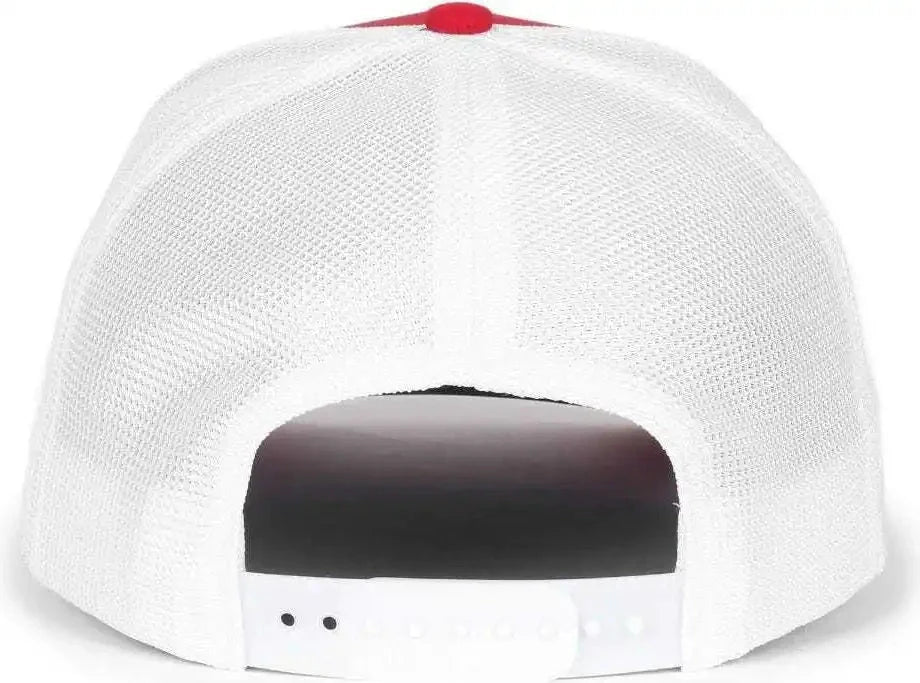 Oc Sports Oc771pf Slight Pre-curved Visorr Cap - Red White - 6 7/8’’ - 7 1/2’’