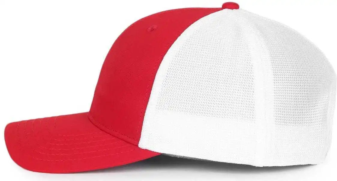 Oc Sports Oc771pf Slight Pre-curved Visorr Cap - Red White - 6 7/8’’ - 7 1/2’’