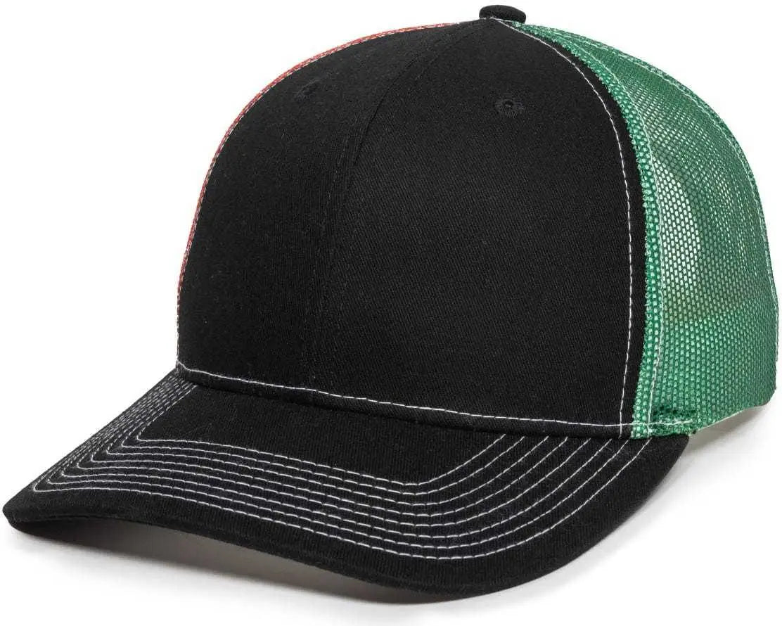 Oc Sports Oc771pm Mesh Back Mexican Flag Cap - Black - 6 7/8’’ - 7 1/2’’