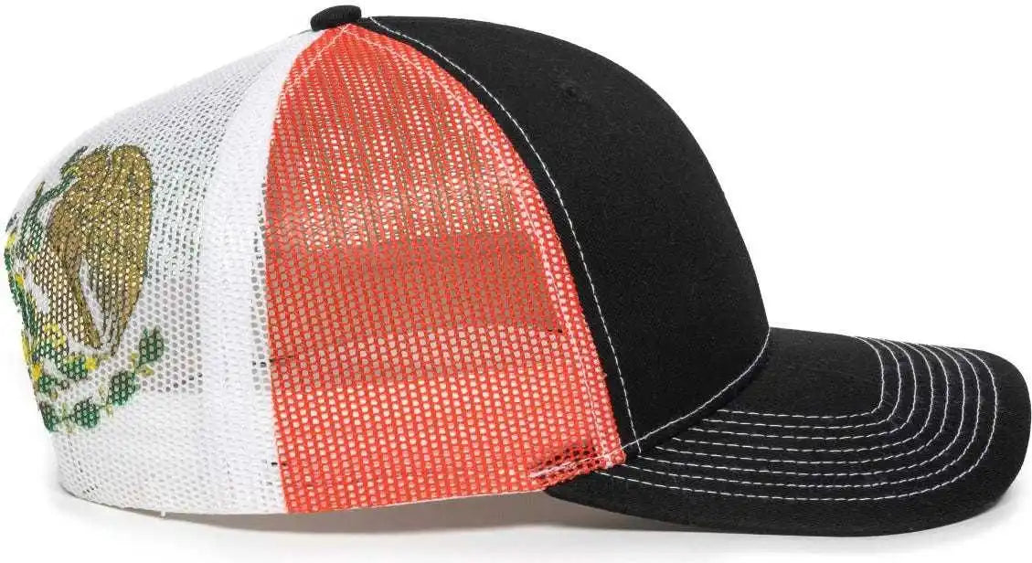 Oc Sports Oc771pm Mesh Back Mexican Flag Cap - Black - 6 7/8’’ - 7 1/2’’