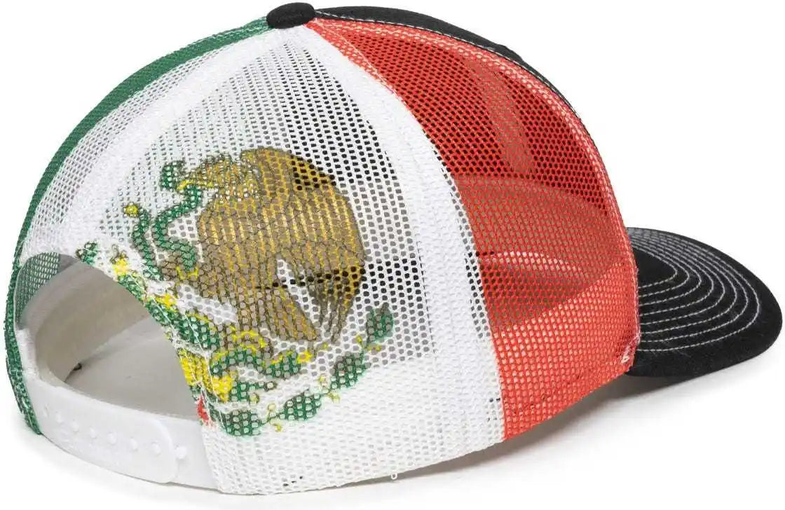 Oc Sports Oc771pm Mesh Back Mexican Flag Cap - Black - 6 7/8’’ - 7 1/2’’