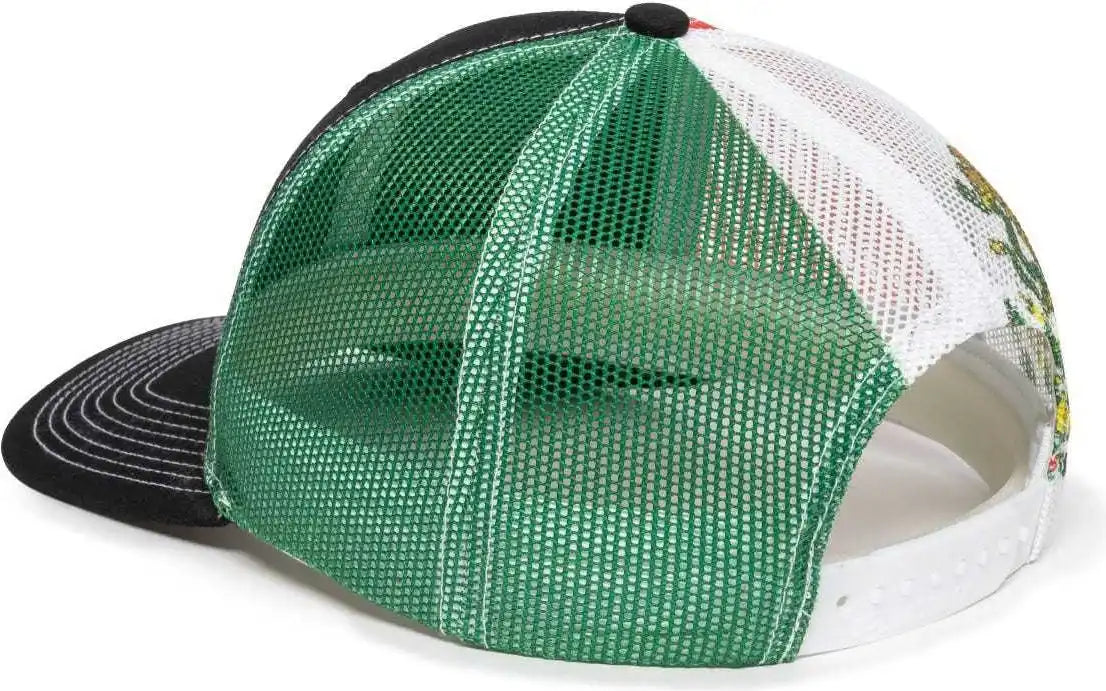 Oc Sports Oc771pm Mesh Back Mexican Flag Cap - Black - 6 7/8’’ - 7 1/2’’