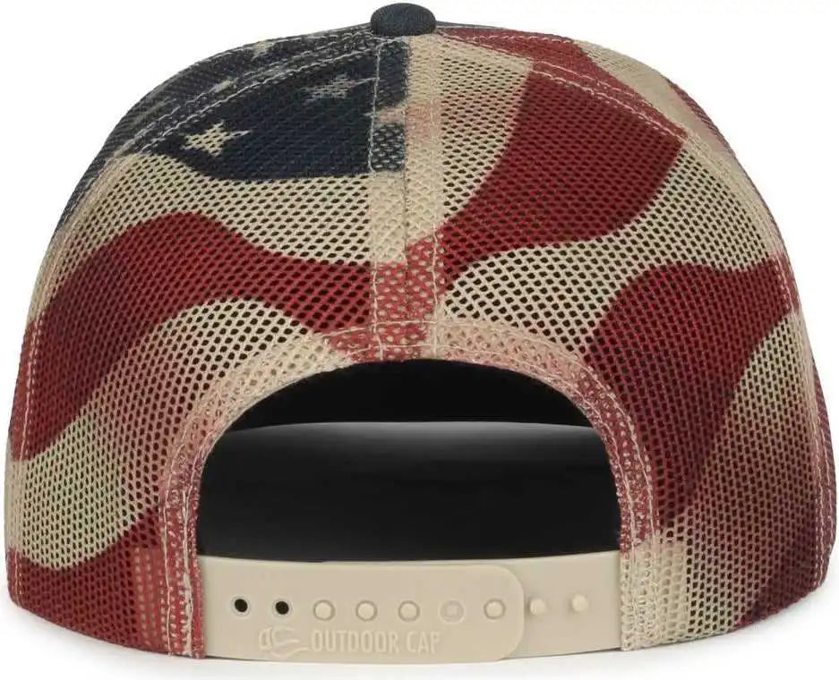 Oc Sports Oc771pm Mesh Back Mexican Flag Cap - Ln Heathered Navy Tan - Osfm
