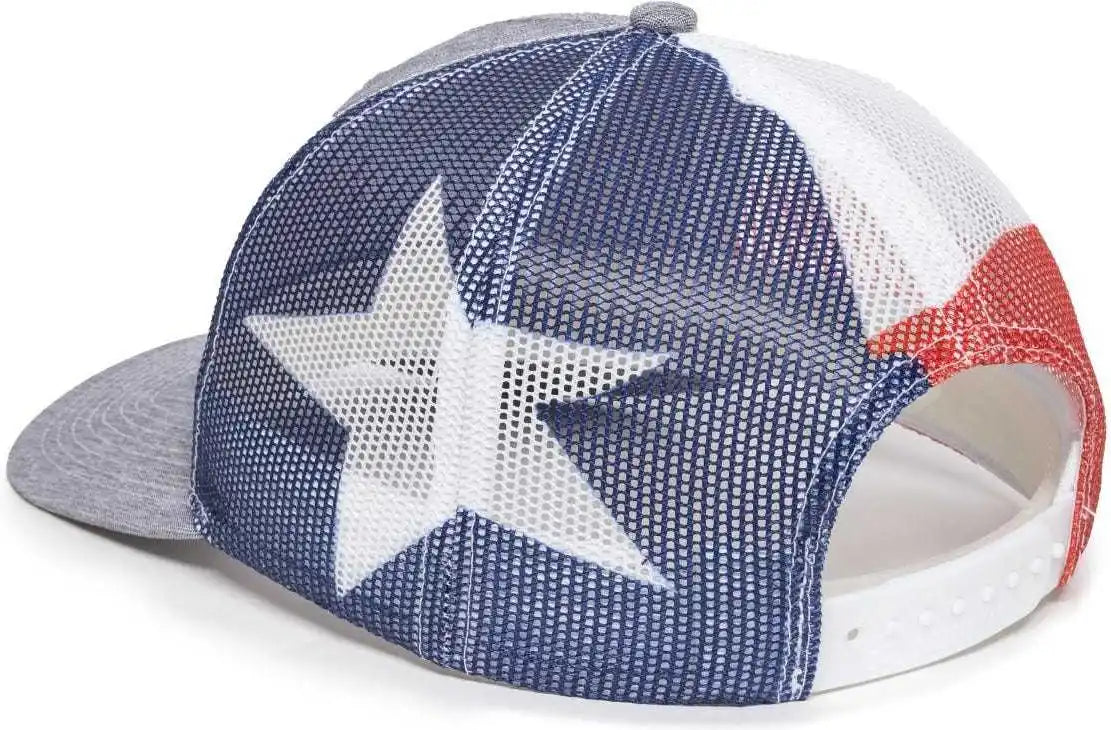 Oc Sports Oc771pm Mesh Back Texas Flag Cap - Ln Heathered Gray Tx - 6 7/8’’ - 7 1/2’’