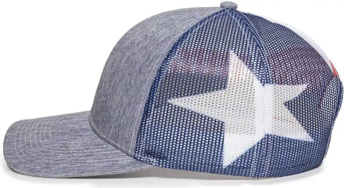 Oc Sports Oc771pm Mesh Back Texas Flag Cap - Ln Heathered Gray Tx - 6 7/8’’ - 7 1/2’’