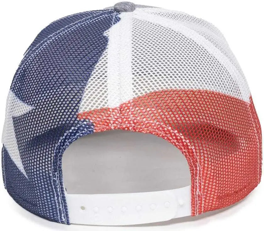 Oc Sports Oc771pm Mesh Back Texas Flag Cap - Ln Heathered Gray Tx