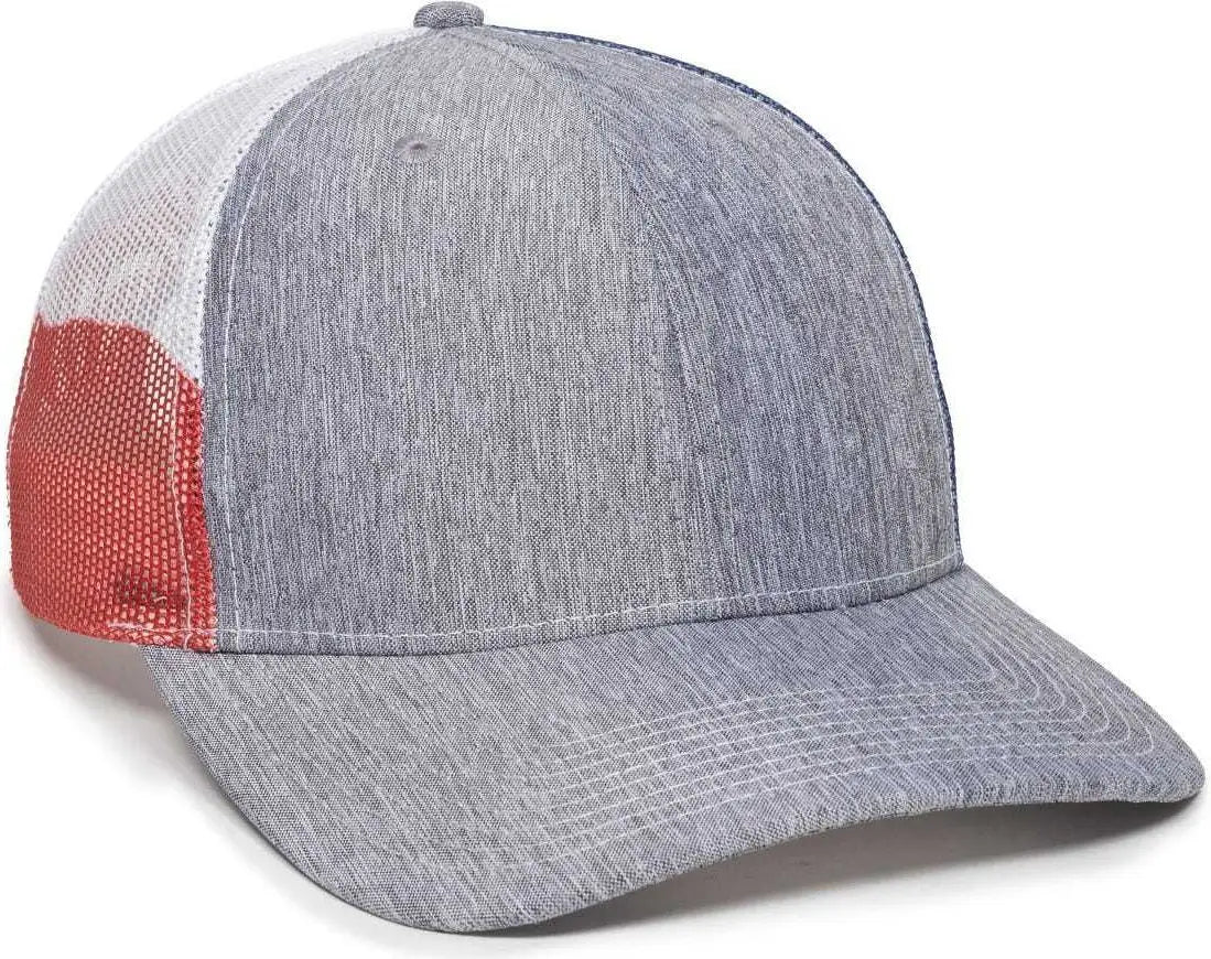 Oc Sports Oc771pm Mesh Back Texas Flag Cap - Ln Heathered Gray Tx