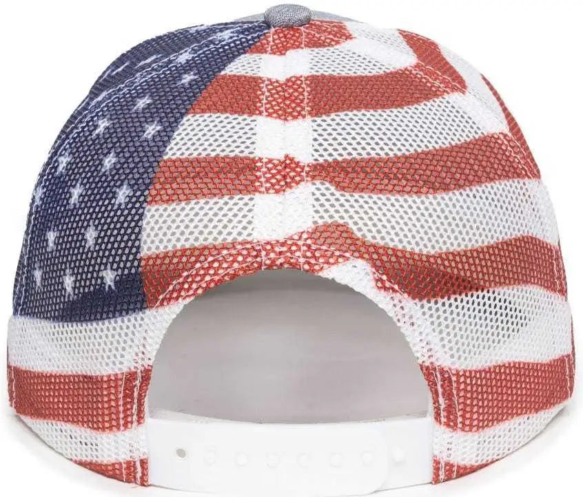 Oc Sports Oc771pm Mesh Back Usa Flag Cap - Ln Heathered Gray