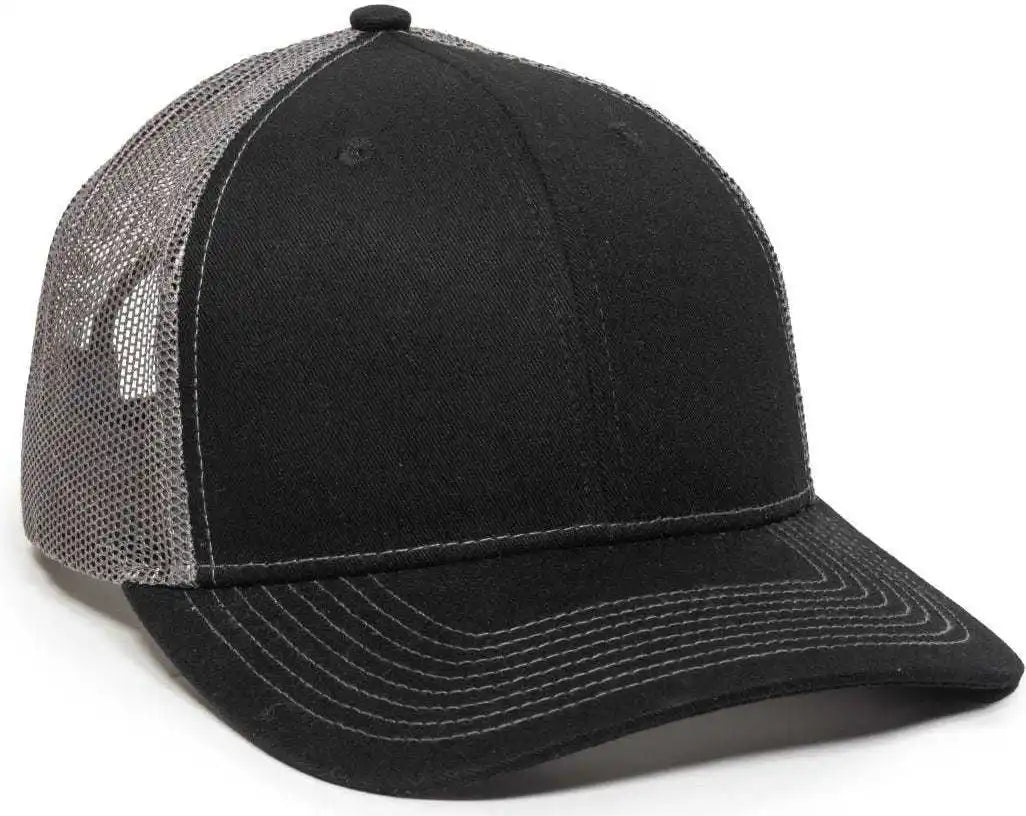 Oc Sports Oc771v Adjustable Mesh Back Cap - Black Charcoal - Dark Gray / 6 7/8’’ - 7 1/2’’