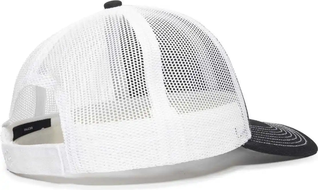 Oc Sports Oc771v Adjustable Mesh Back Cap - Black White - 6 7/8’’ - 7 1/2’’