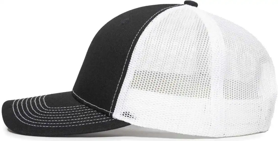 Oc Sports Oc771v Adjustable Mesh Back Cap - Black White - 6 7/8’’ - 7 1/2’’