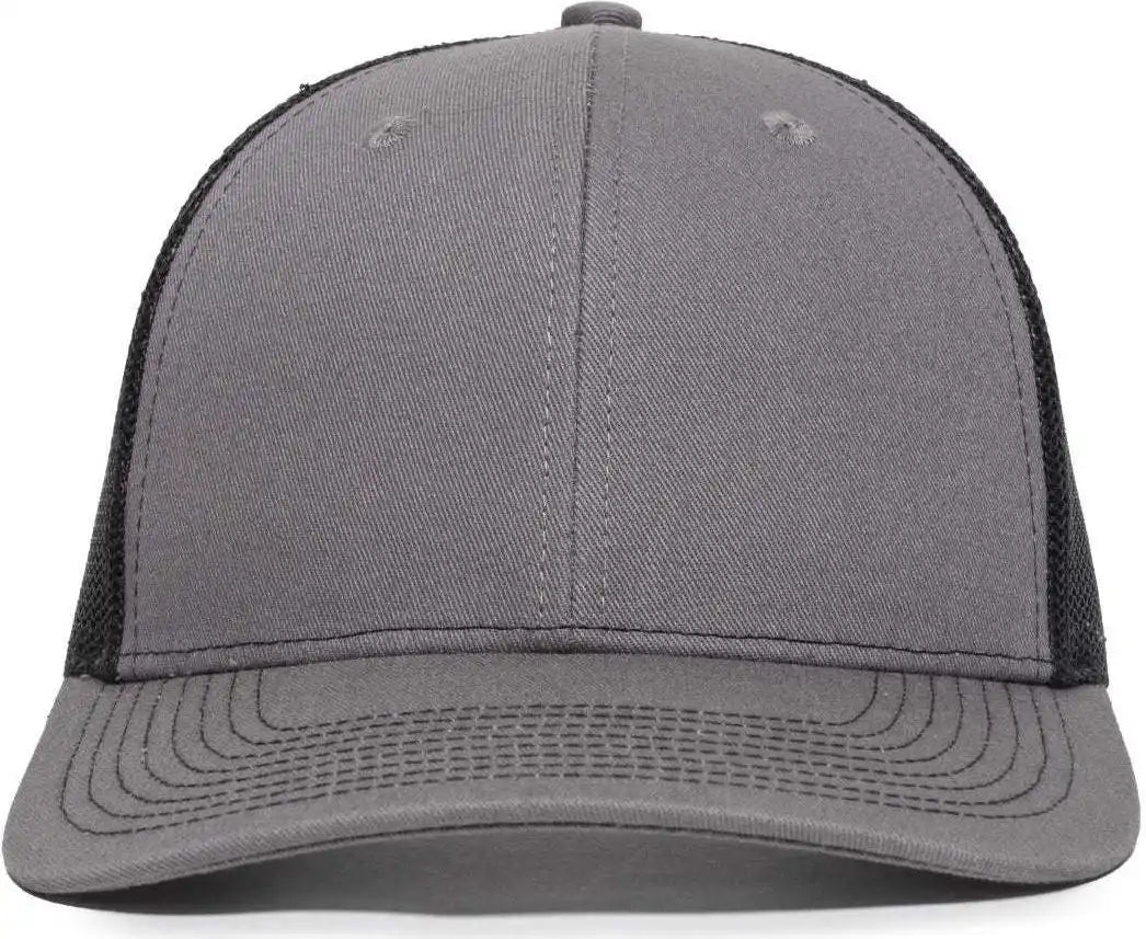 Oc Sports Oc771v Adjustable Mesh Back Cap - Charcoal Black - Dark Gray / 6 7/8’’ - 7 1/2’’