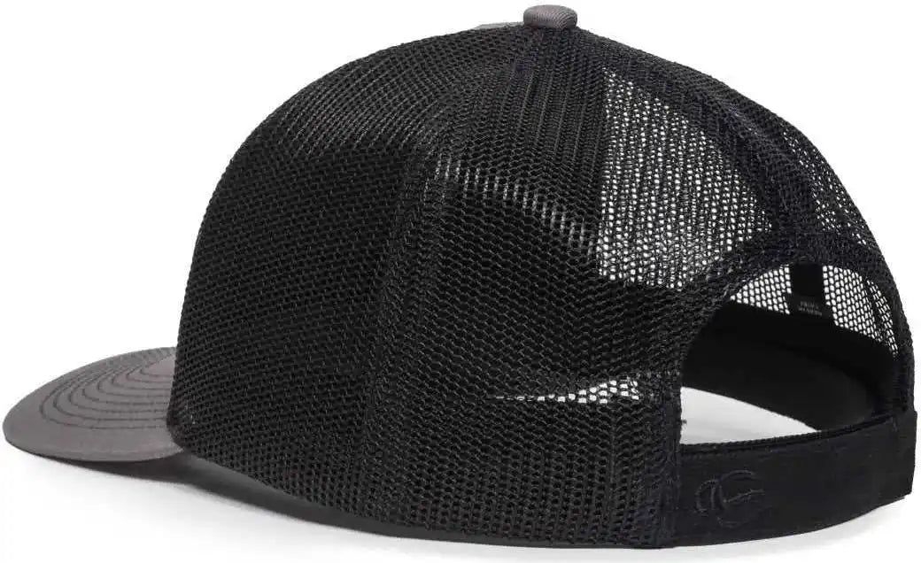 Oc Sports Oc771v Adjustable Mesh Back Cap - Charcoal Black - Dark Gray / 6 7/8’’ - 7 1/2’’