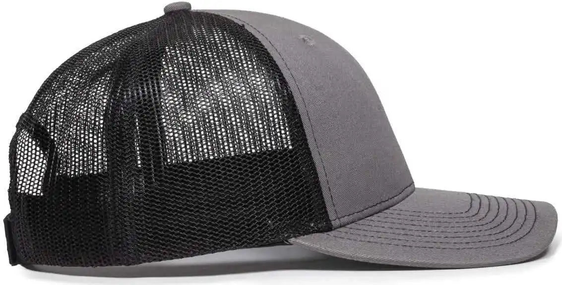 Oc Sports Oc771v Adjustable Mesh Back Cap - Charcoal Black - Dark Gray / 6 7/8’’ - 7 1/2’’