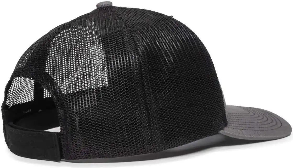 Oc Sports Oc771v Adjustable Mesh Back Cap - Charcoal Black - Dark Gray / 6 7/8’’ - 7 1/2’’