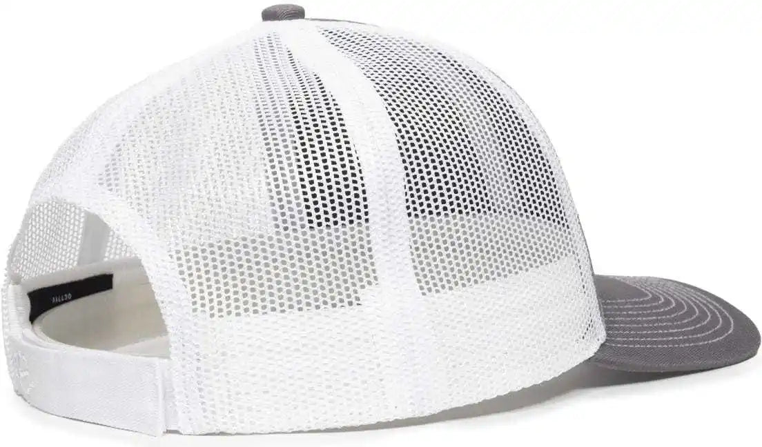 Oc Sports Oc771v Adjustable Mesh Back Cap - Charcoal White - Dark Gray / 6 7/8’’ - 7 1/2’’