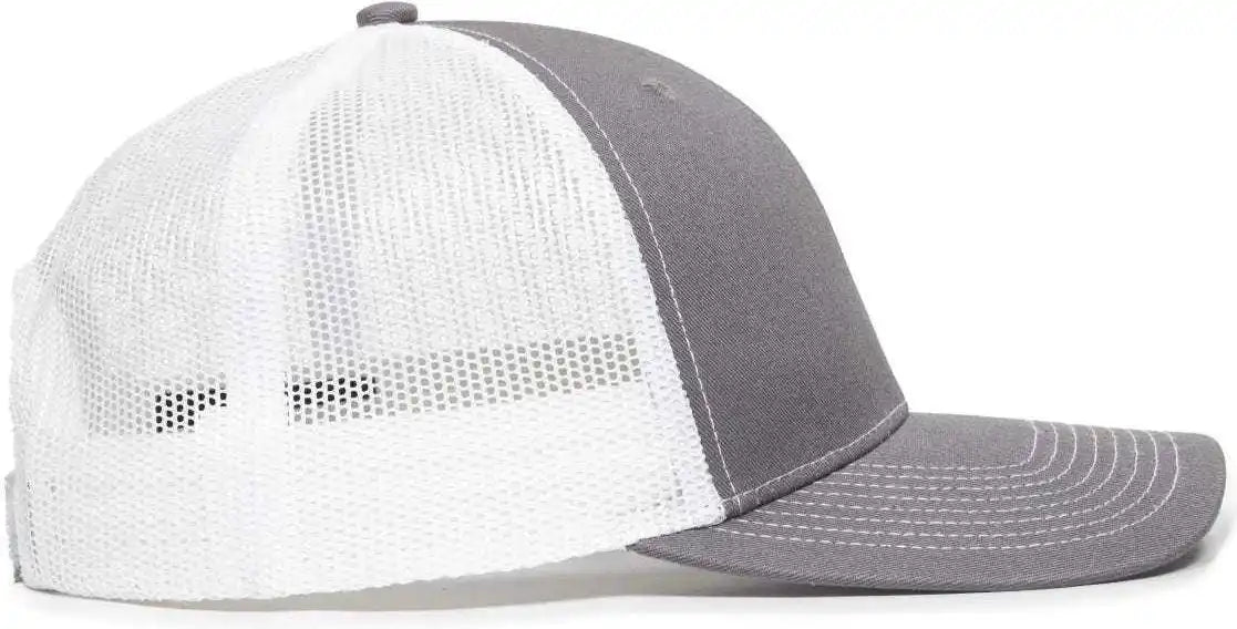 Oc Sports Oc771v Adjustable Mesh Back Cap - Charcoal White - Dark Gray / 6 7/8’’ - 7 1/2’’