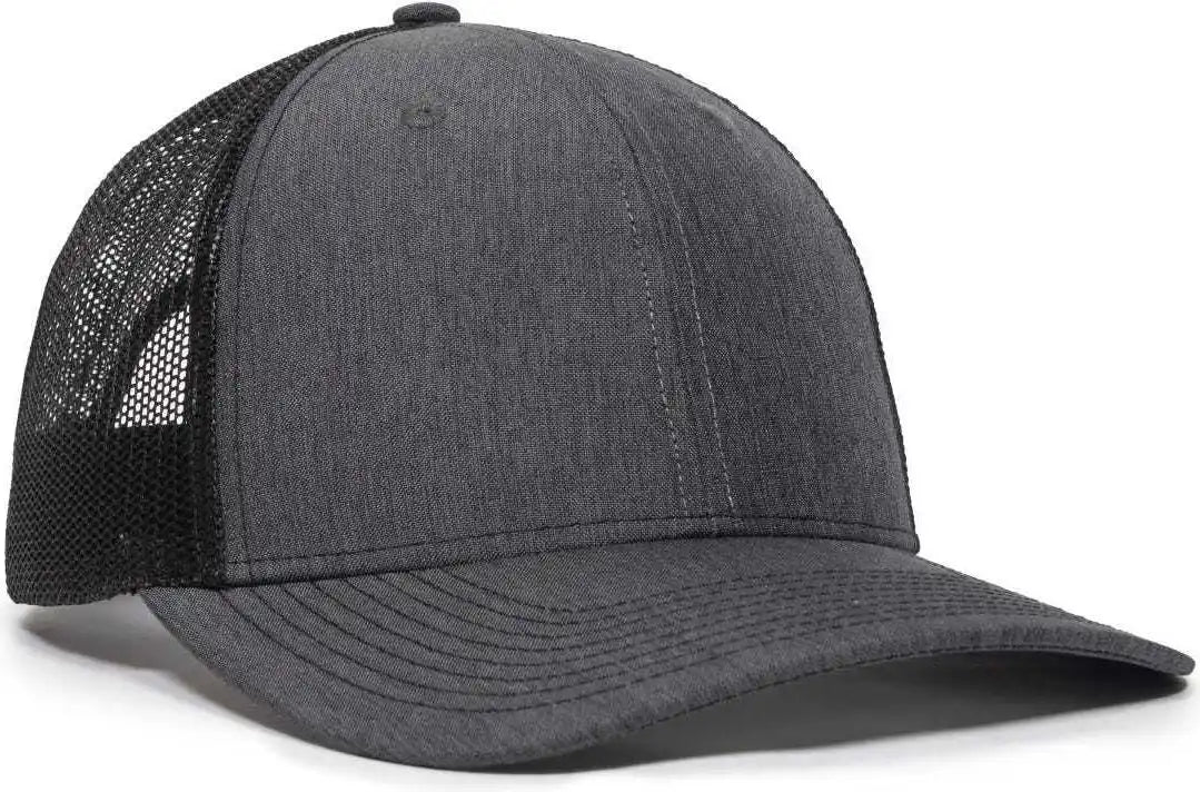 Oc Sports Oc771v Adjustable Mesh Back Cap - Heathered Charcoal Black - Dark Gray / 6 7/8’’ - 7 1/2’’