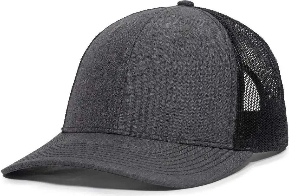 Oc Sports Oc771v Adjustable Mesh Back Cap - Heathered Charcoal Black - Dark Gray / 6 7/8’’ - 7 1/2’’